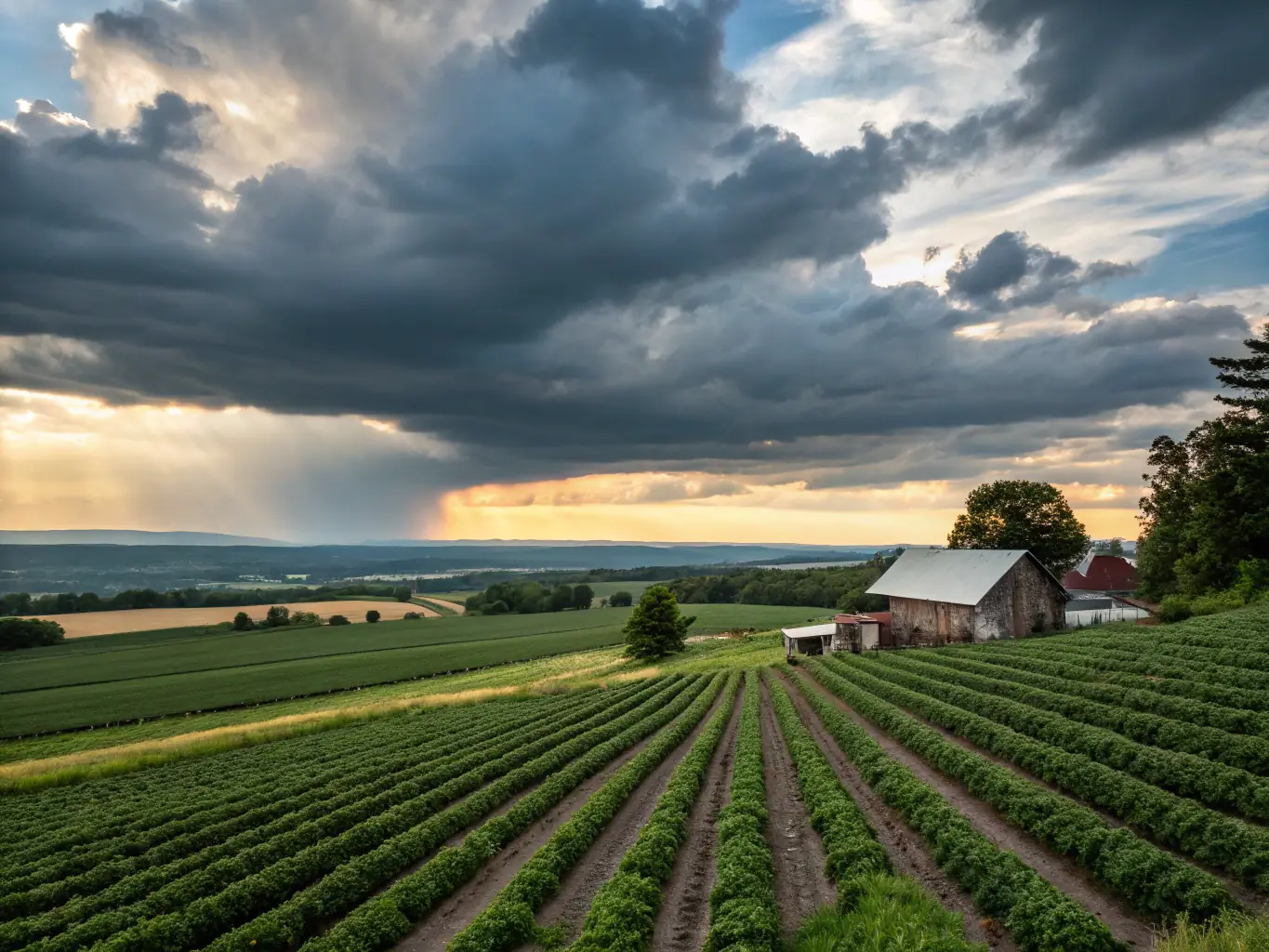 A picturesque view of sustainably managed land in Nersac, showcasing responsible agricultural practices and conservation efforts.